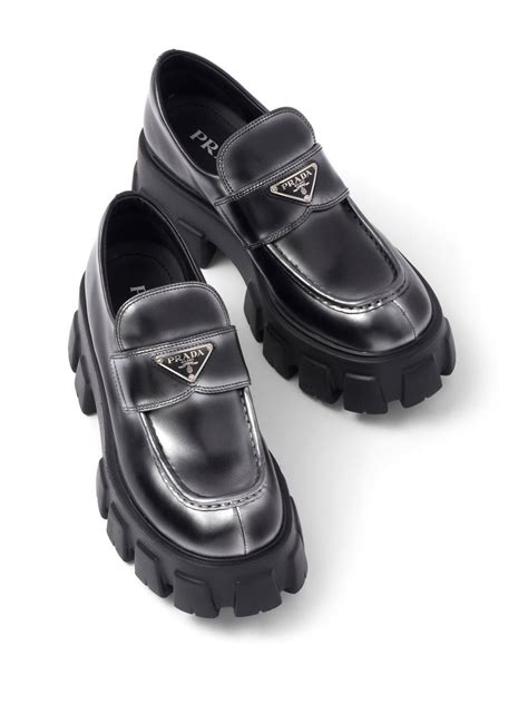 prada monolith loafer damen|prada monolith loafers women's.